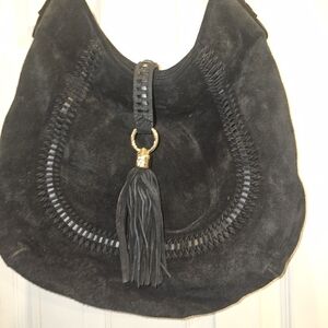 Ralph Lauren Women's Elegant Black Suede Hobo Bag